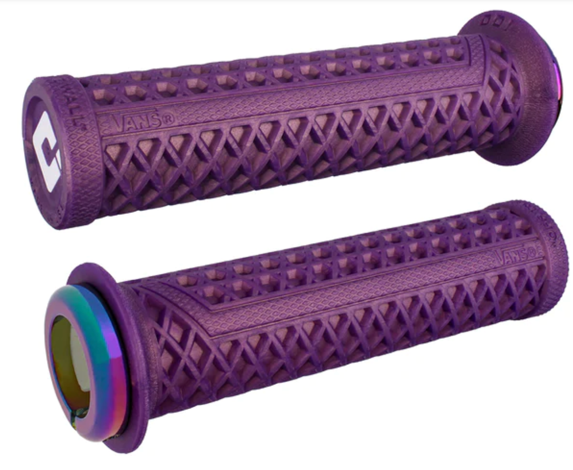 Vans, v2.1 Lock-On ,MTB , Closed End ,135mm, Wht/Irid. Purple w/ Oil Slick